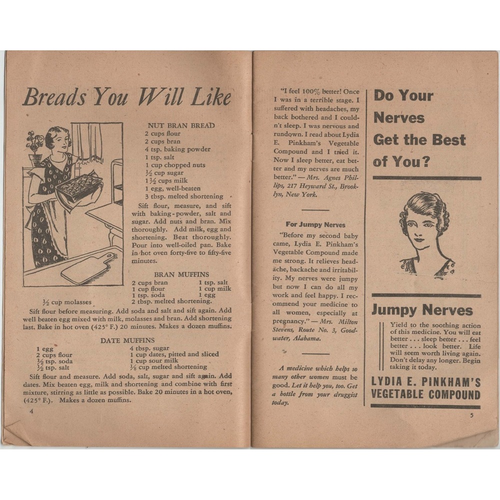 Vintage Lydia E Pinkham Favorite Recipes Booklet Medicine Advertising 1930s NRA - Picture 4 of 4